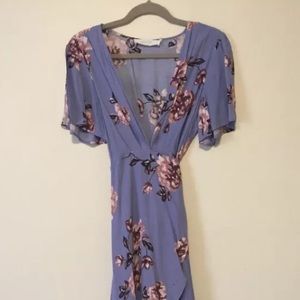 LIT boutique Wrapping Dress Floral Lavender Long.